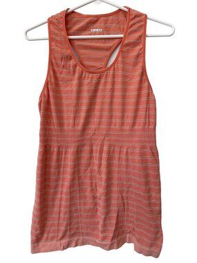 Lululemon Athletica Tank Top Size 8 Metallic Stripe Racerback Coral Athleisure
